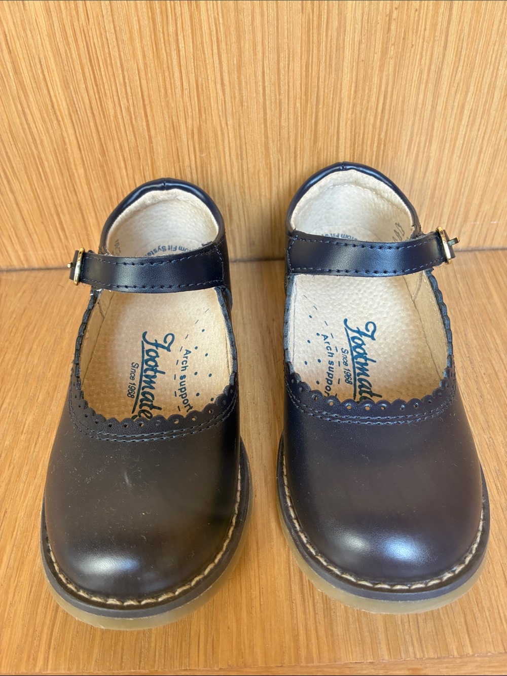 Footmates Girls ALLIE Leather Shoe - Navy - Size 10